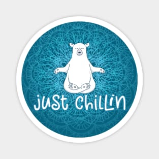 Just Chillin Polar Bear Mandala Magnet
